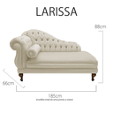 Ver imagem 4 de Recamier Divã Namoradeira Larissa 185cm Direito de Quem Senta Suede Bege - Incasa Decor