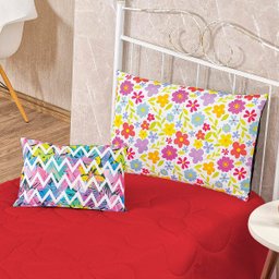 Colcha Solteiro Juvenil Infantil Edredom 4 Peças Vermelho - 2