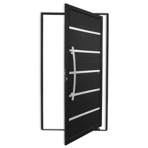 Porta Pivotante Alumínio Lambril Premium c/Puxador e.Preto 100 Brimak