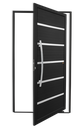 Ver imagem 1 de Porta Pivotante Alumínio Lambril Premium c/Puxador e.Preto 100 Brimak