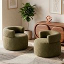 Ver imagem 3 de Kit 02 Poltronas Decorativas Orgânica Living Kayce Bouclê Premium Verde Menta - Desk Design