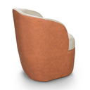 Ver imagem 3 de Poltrona Liz Giratória Tecido Composê Linho Cru e Corino Marrom