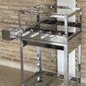 Churrasqueira Inox Giratória 60x45 Com Kit Giratório 5 Espetos Inox Modelo Caçamba - 4