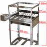 Churrasqueira Inox Giratória 60x45 Com Kit Giratório 5 Espetos Inox Modelo Caçamba - 3