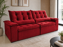 Ver imagem 5 de Sofá Antonella 2,30m Retrátil Reclinável c/Espuma D33:Vermelho