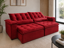 Ver imagem 2 de Sofá Antonella 2,30m Retrátil Reclinável c/Espuma D33:Vermelho