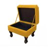 Puff Retro Luiz XV com Baú Suede Amarelo 60 para Closet - 4