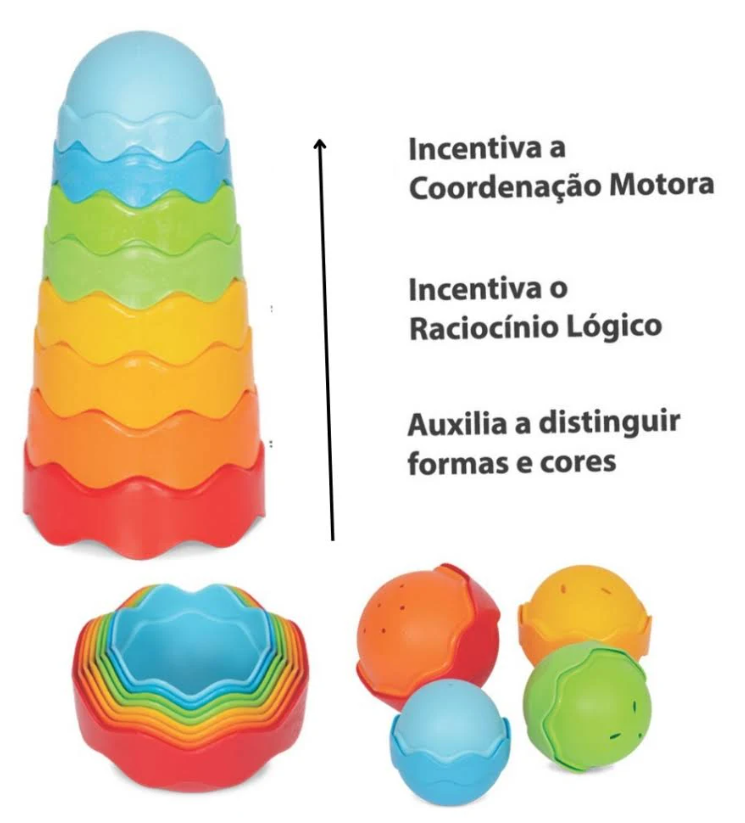 Brinquedo Didático Torre Mágica Colorida - Mercotoys - 2