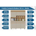 Ver imagem 2 de Kit de Cozinha Compacta Realeza C/ 5 Portas e 2 Gavetas 160cm Carvalho/titânio - Nesher