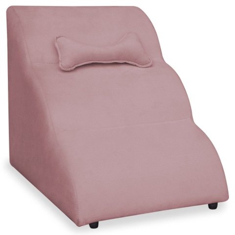 Escada Pet 46cm Estofada para Cachorro Nuvem R01 Veludo Rosê - Annie Decor