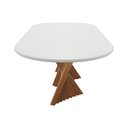 Ver imagem 4 de Mesa de Jantar Dubai Base Madeira Maciça Tampo Oblongo-amêndoa-tampo 220x90cm Branco/vidro Off-white