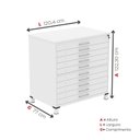 Ver imagem 3 de Mapoteca 10 Gavetas MAP10 120,4cm x 122,3cm Aço Cinza/Branco