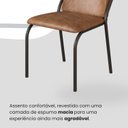 Ver imagem 6 de Conjunto Sala de Jantar Mesa 120x90cm Base Império Tampo MDF Malibu Preto/Marrom