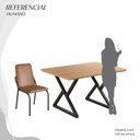 Ver imagem 5 de Conjunto Sala de Jantar Mesa 120x90cm Base Império Tampo MDF Malibu Preto/Marrom