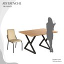 Ver imagem 5 de Conjunto Sala de Jantar Mesa 120x90cm Base Império Tampo MDF Malibu Preto/Creme