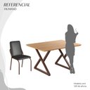 Ver imagem 5 de Conjunto Sala de Jantar Mesa 120x90cm Base Império Tampo MDF Malibu Marrom/Preto