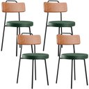 Ver imagem 1 de Kit 04 Cadeiras Decorativas Estofada Sala Jantar Barcelona L02 Couríssimo Camel Facto Verde - Lyam