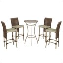 Ver imagem 1 de Mesa Bistrô e 4 Banquetas Roma Fendi Corda Estofado 7 Trama Marrom