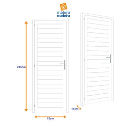 Porta de Aluminio Laminada 215x75cm Pratica - Cor: Preto - 3