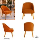 Ver imagem 3 de Banqueta Poltrona Lua Terracota para Recepção Atendimento Penteadeira