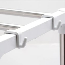 Prateleira Microondas Suporte Inox 2 Andares Ajustavel Gancho Rack Pia Bancada Cozinha Organizaçao M - 5