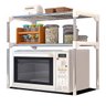 Prateleira Microondas Suporte Inox 2 Andares Ajustavel Gancho Rack Pia Bancada Cozinha Organizaçao M - 11