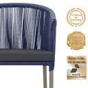 Ver imagem 3 de Mesa com 4 Cadeiras de Jantar Roma 100cm e Noronha em Aluminío Fendi Corda Nautica Estofado 11 Trama