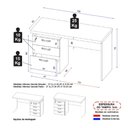 Ver imagem 4 de Escrivaninha Mesa Escritório 150cm 3 Gavetas Flex Multimóveis CR25322