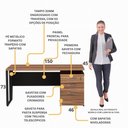 Ver imagem 3 de Escrivaninha Mesa Escritório 150cm 3 Gavetas Flex Multimóveis CR25322