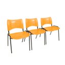 Ver imagem 2 de Kit com 3 Cadeiras Iso Turim Plastica Igreja Recepção Escola Laranja Popmov Kit 3 Cadeira Iso