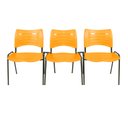 Ver imagem 1 de Kit com 3 Cadeiras Iso Turim Plastica Igreja Recepção Escola Laranja Popmov Kit 3 Cadeira Iso