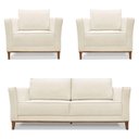 Ver imagem 1 de Kit 2 Poltronas e Sofá Living 2 Lugares 1,90m Vega Linho Nat