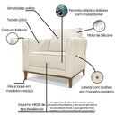 Ver imagem 4 de Kit 2 Poltronas e Sofá Living 2 Lugares 1,90m Vega Linho Nat