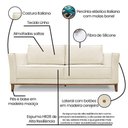 Ver imagem 5 de Kit 2 Poltronas e Sofá Living 2 Lugares 1,90m Vega Linho Nat