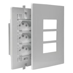 Cj Tomada 4x2 Tomada Tripla 20a Monobloco Bivolt I9 Ilumi - 2