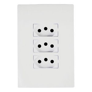Cj Tomada 4x2 Tomada Tripla 20a Monobloco Bivolt I9 Ilumi