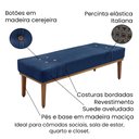 Ver imagem 3 de Divã Recamier Banco Base Madeira para Quarto Gênova 195cm Suede Azul Marinho S04 - D'Rossi