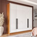 Ver imagem 1 de Guarda-roupa Casal Valência 4 Portas 4 Gavetas Freijó/branco - Politorno