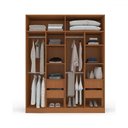 Ver imagem 3 de Guarda-roupa Casal Valência 4 Portas 4 Gavetas Freijó/branco - Politorno