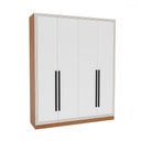 Ver imagem 2 de Guarda-roupa Casal Valência 4 Portas 4 Gavetas Freijó/branco - Politorno