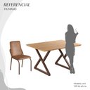 Ver imagem 5 de Conjunto Sala de Jantar Mesa 120x90cm Base Império Tampo MDF Malibu Marrom