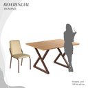 Ver imagem 5 de Conjunto Sala de Jantar Mesa 120x90cm Base Império Tampo MDF Malibu Marrom/Creme