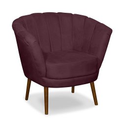 Kit 02 Poltrona Pétala Flor Decorativa Suede  Bordô - 4