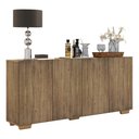 Ver imagem 1 de Aparador Buffet 4 Portas com Pés Quadrados Veneza Multimóveis V3557 Rustic/Natural