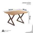 Ver imagem 3 de Conjunto Sala de Jantar Mesa 120x90cm Base Império Tampo MDF Malibu Marrom/Grafite