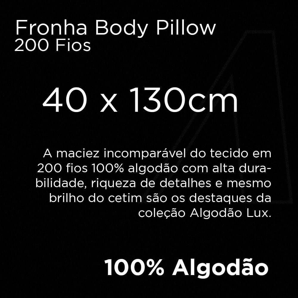 Fronha para Body Pillow 200 Fios 40x130cm Algodão Lux Rosa Lille - 3