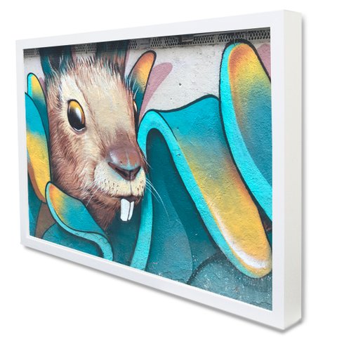 Quadro Decorativo Caixa Arte de Rua Tacolado Moldura Caixa 3cm Madeira sem Vidro 30 X 40cm