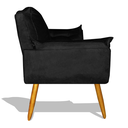 Ver imagem 3 de Namoradeira Decorativa Opala Veludo Bege:preto