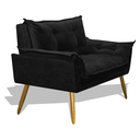 Ver imagem 2 de Namoradeira Decorativa Opala Veludo Bege:preto