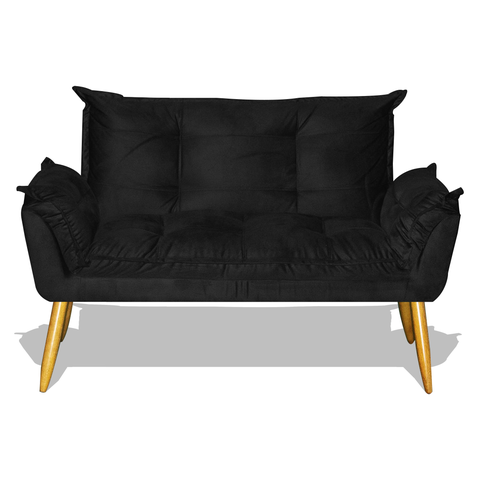 Namoradeira Decorativa Opala Veludo Bege:preto
